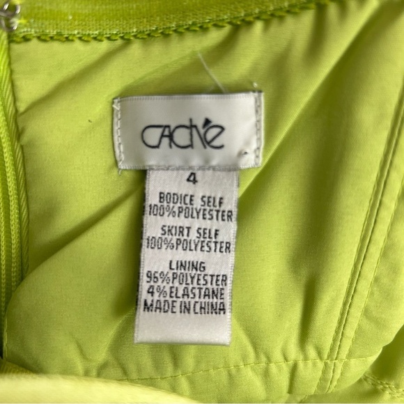 Cache Bright Green Sequin Chiffon Strapless High-Low Maxi/Mini Dress Size 4 Lime - Picture 10 of 16